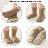 Baby Socks Soft and Anti-Slip Infant Socks (Brown)
